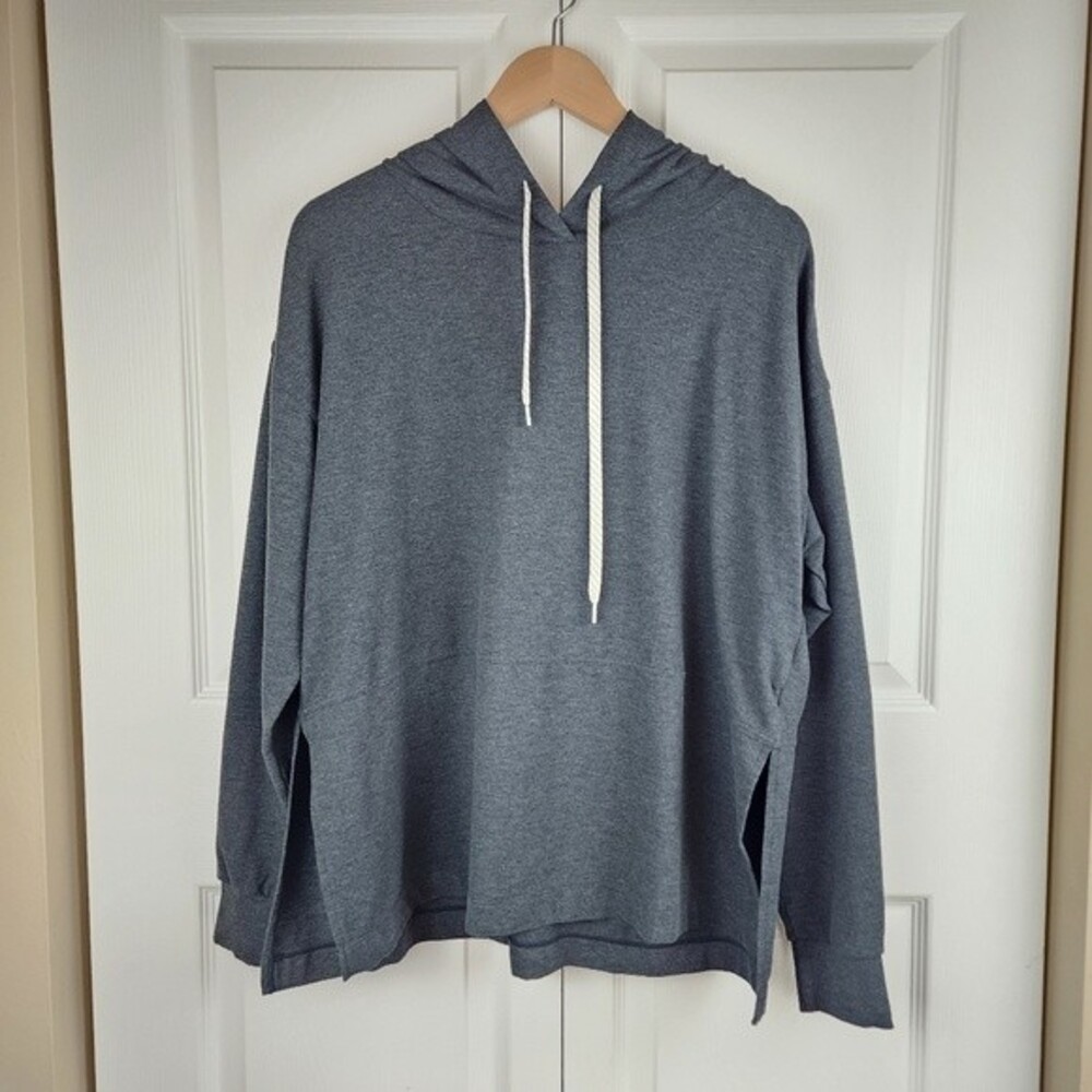 Zella Grey Pullover Hoodie Athletic Sweatshirt Modal Blend Size L Nordstrom Top - Picture 5 of 16